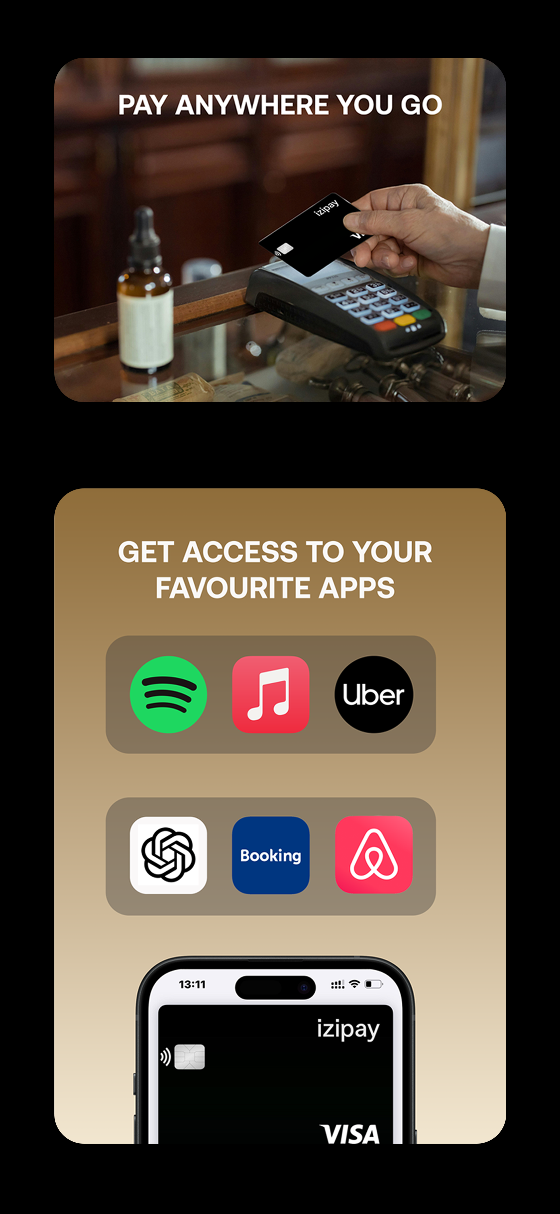 IZIPAY Crypto Card - Mobile Version